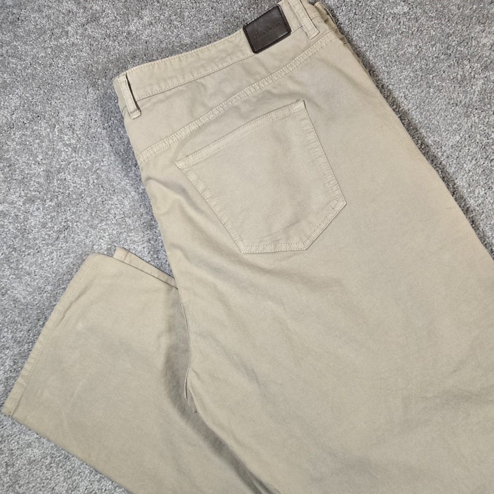 Peter Millar Mens Crown Vintage Canvas 5 Pocket Chino Pants 42 Khaki Stretch